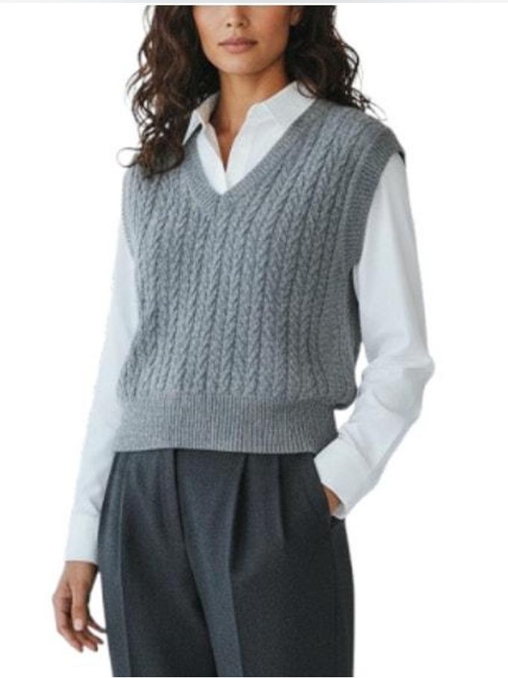 Cupcakes & Cashmere Cable Knit V-Neck Sweater Vest!